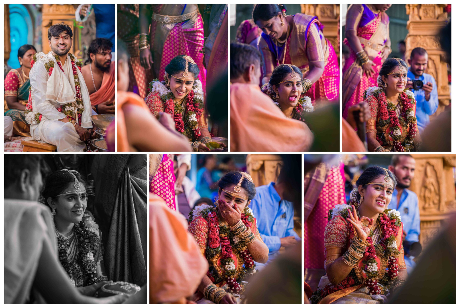 A stunning bride captured in a traditional outfit and jewelry, posing gracefully with soft expressions during her wedding portrait session.