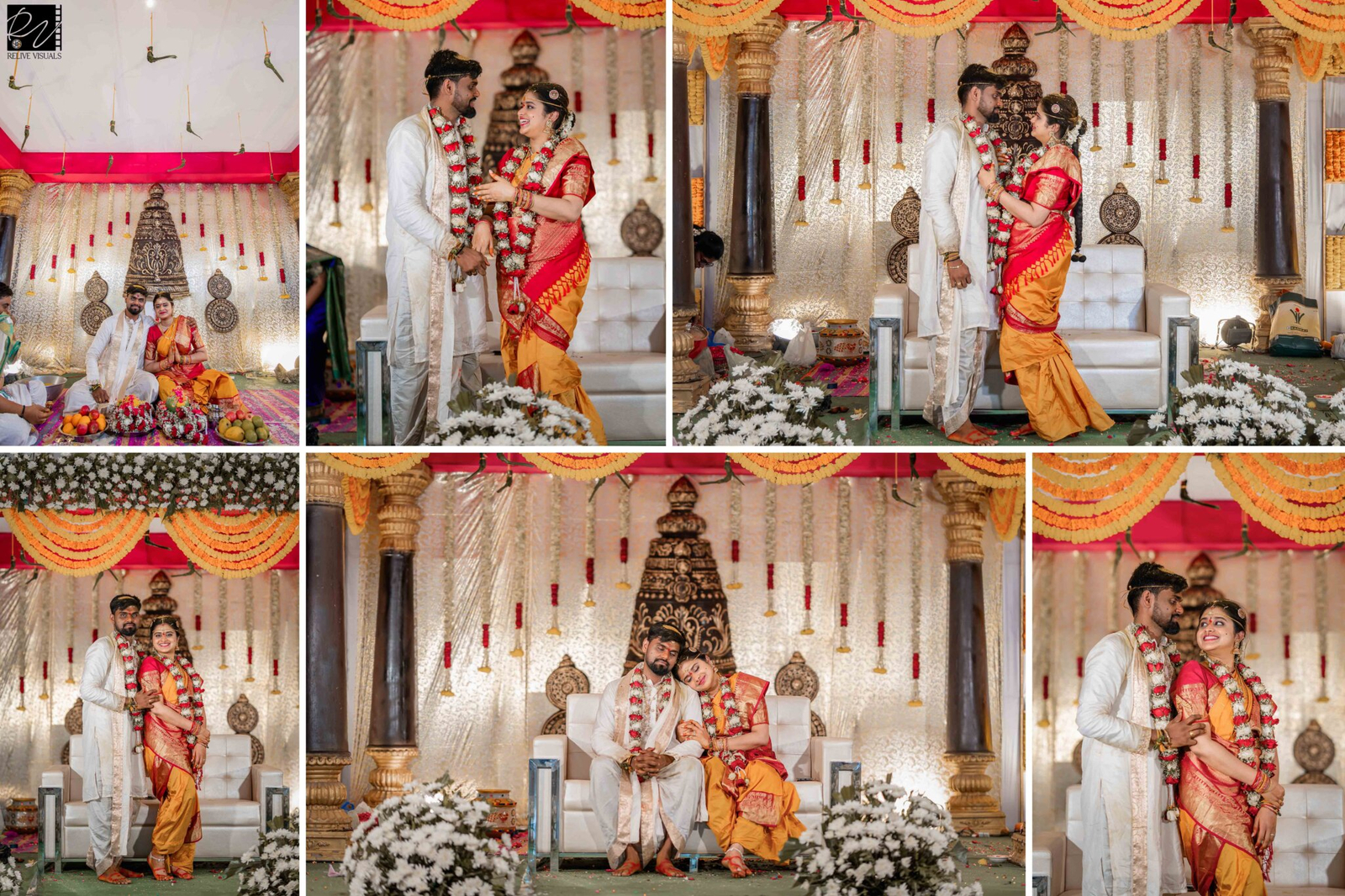 Bride and groom posing together in their final couple portraits, sharing a calm and loving moment after all the rituals.