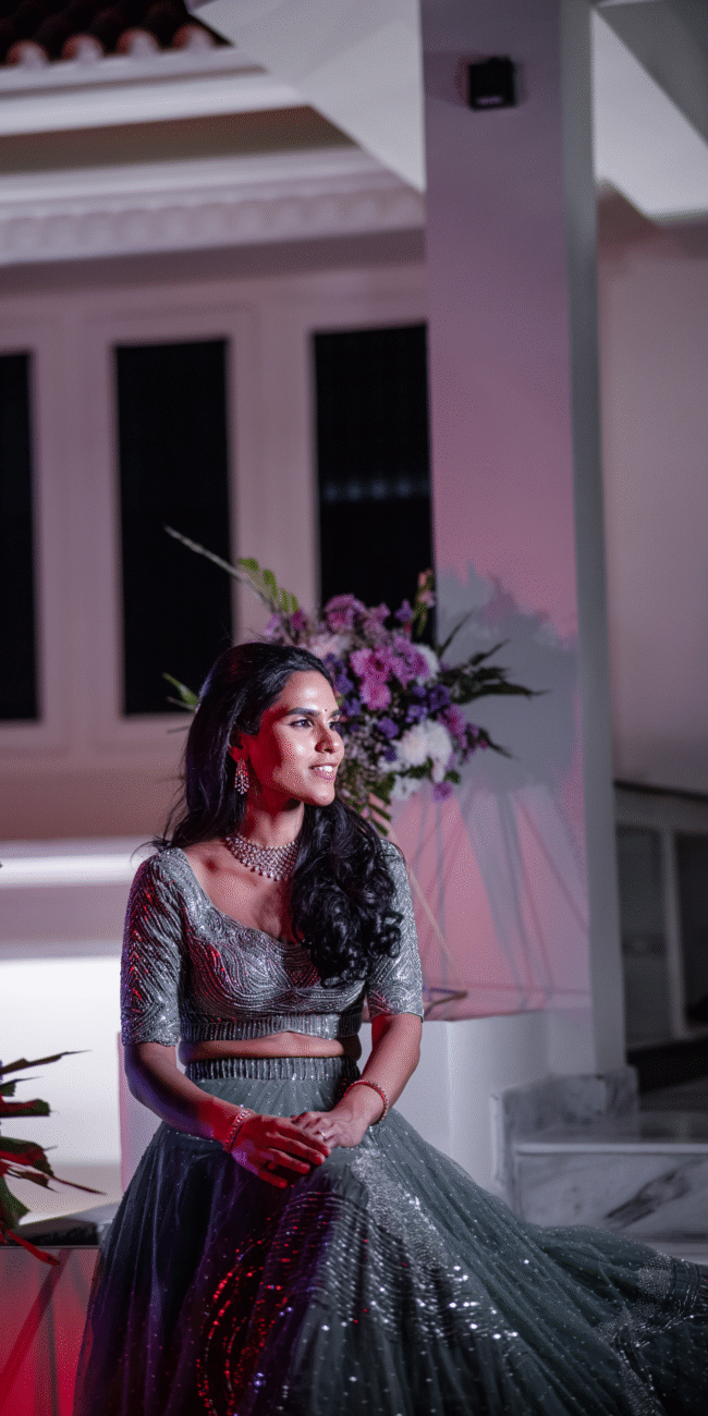 Artistic portrait of the bride showcasing creativity and elegance.