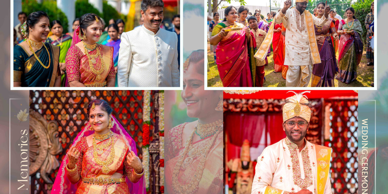 "Telugu bride and groom entering the wedding venue